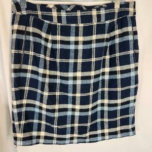 Tommy Hilfiger Blue & Cream Plaid Flannel Skirt Size 8